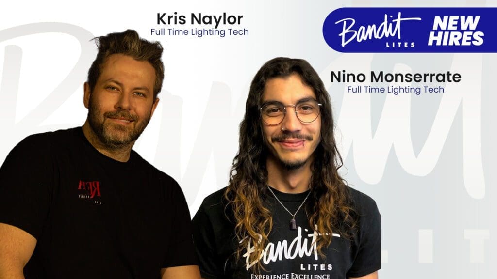 Two men smiling with Bandit Lites logos and job titles above them.