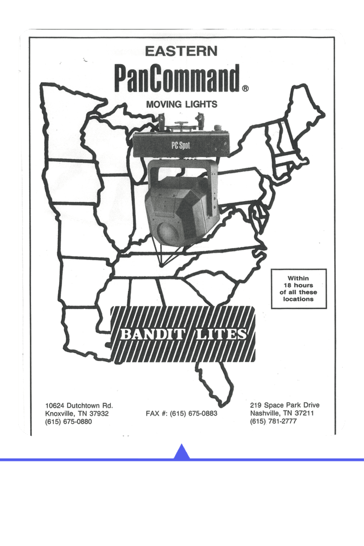 Map showing the path of the Bandit Lifter with moving lights.