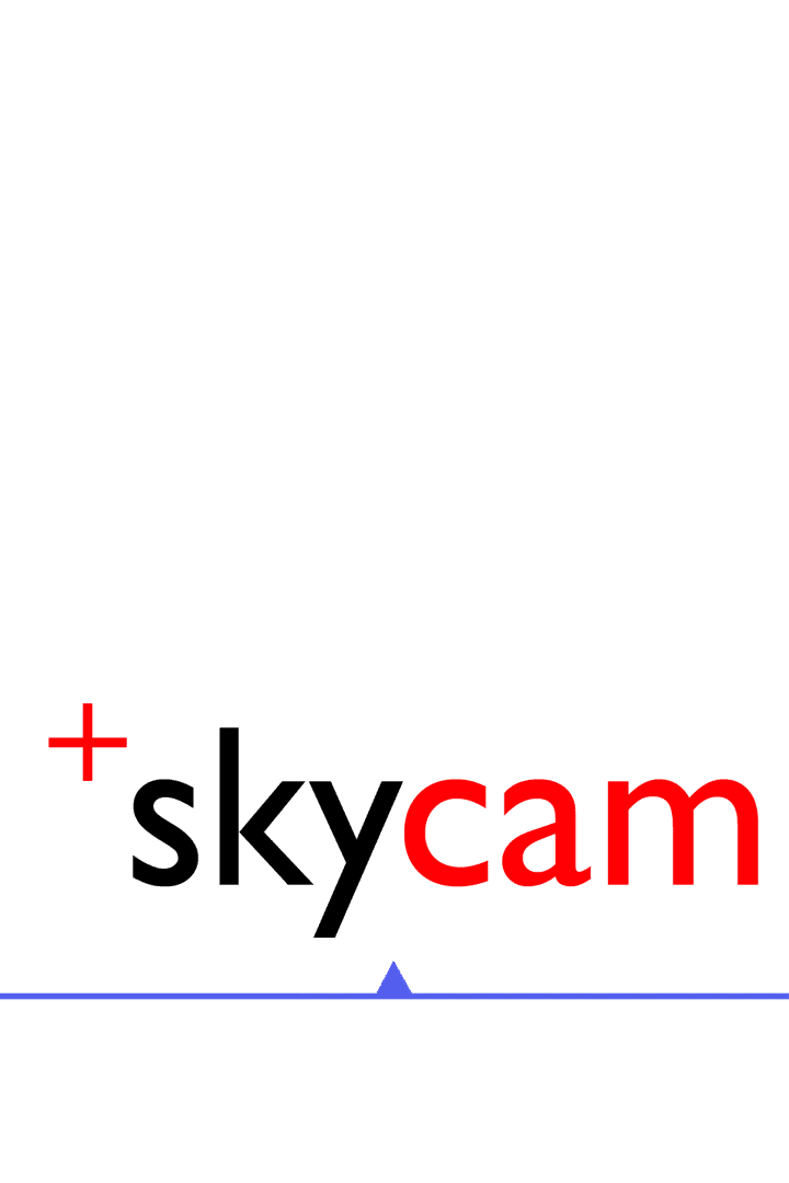 A logo featuring the word 'skycam' with 'sky' in black and 'cam' in red.