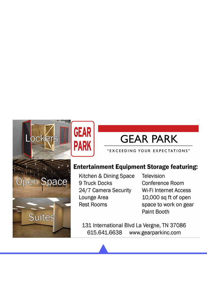 Business card for Gear Park, a coworking space in Texas.